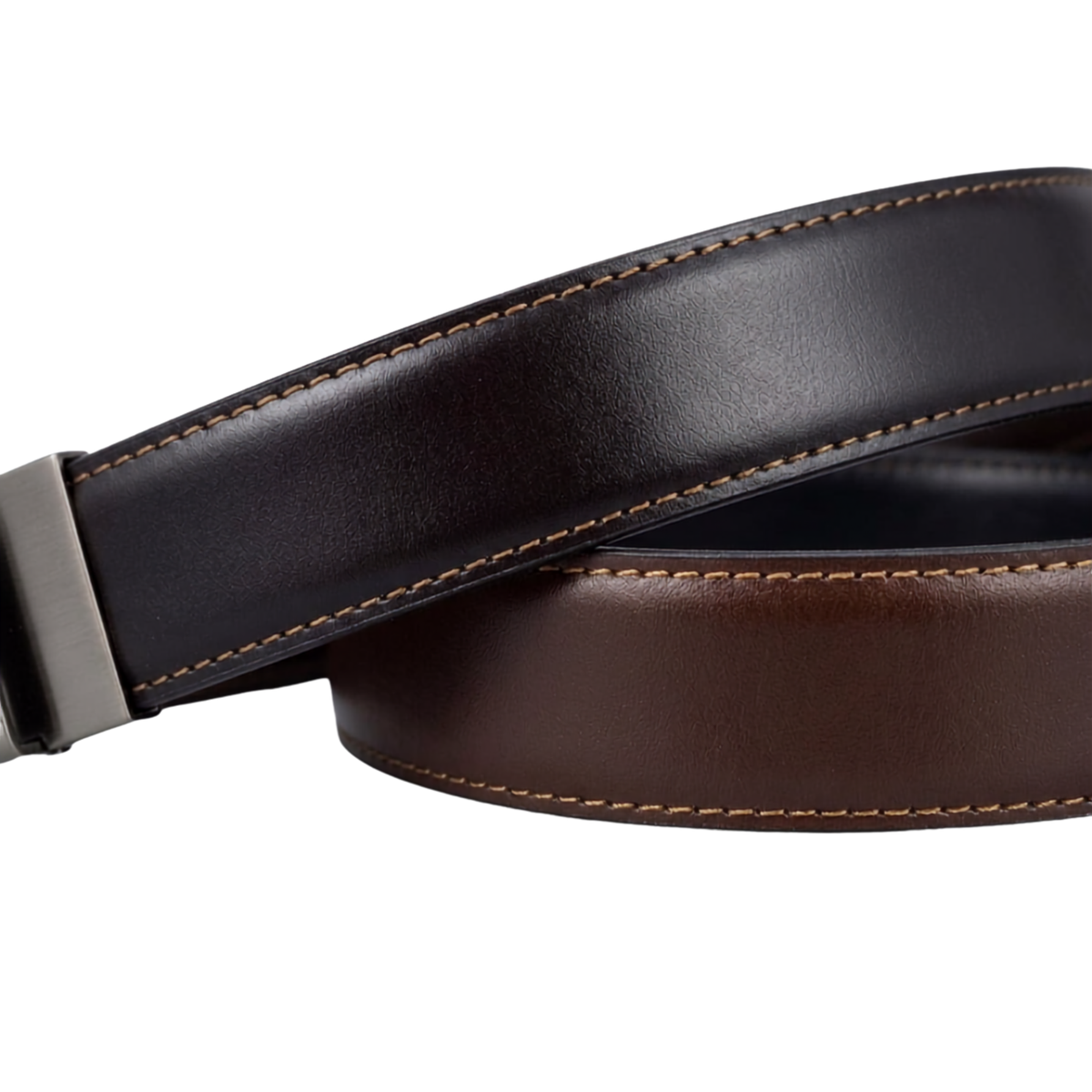 Reversible Coated Leather Belt - Patina, Brown/Black