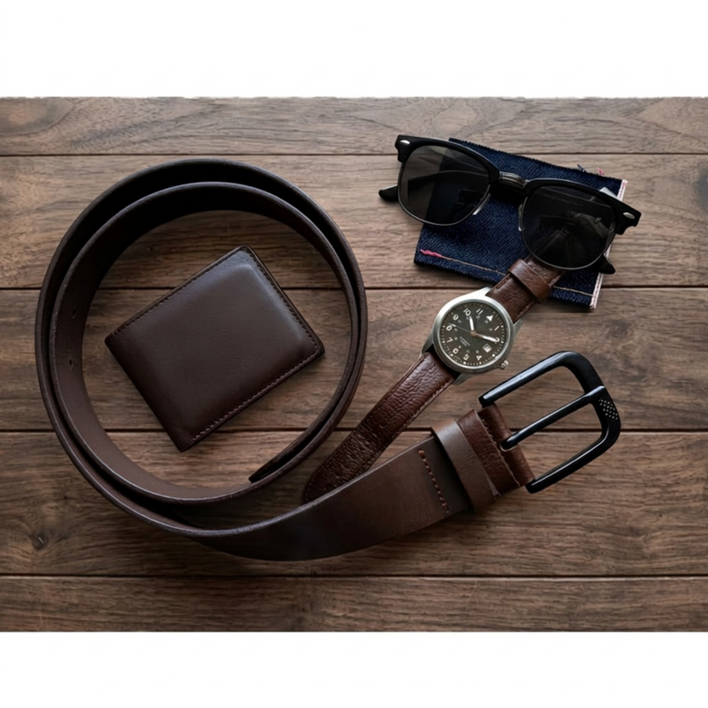 Genuine Buffalo Leather Belt - Aniline Brown, 40mm