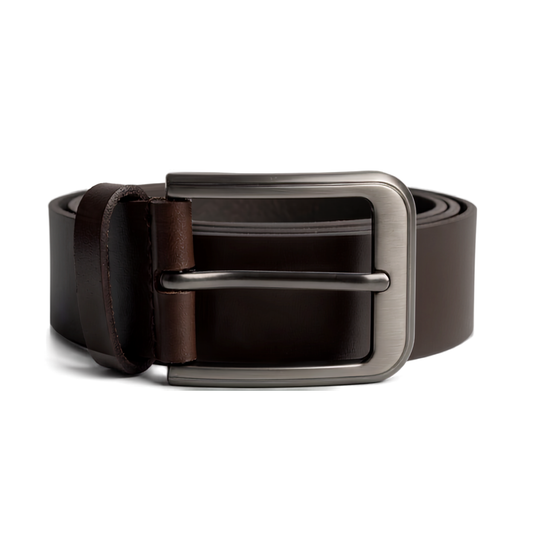 Genuine Buffalo Leather Belt - Aniline Brown, 35mm