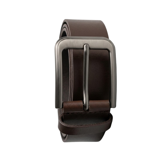Genuine Buffalo Leather Belt - Aniline Brown, 35mm