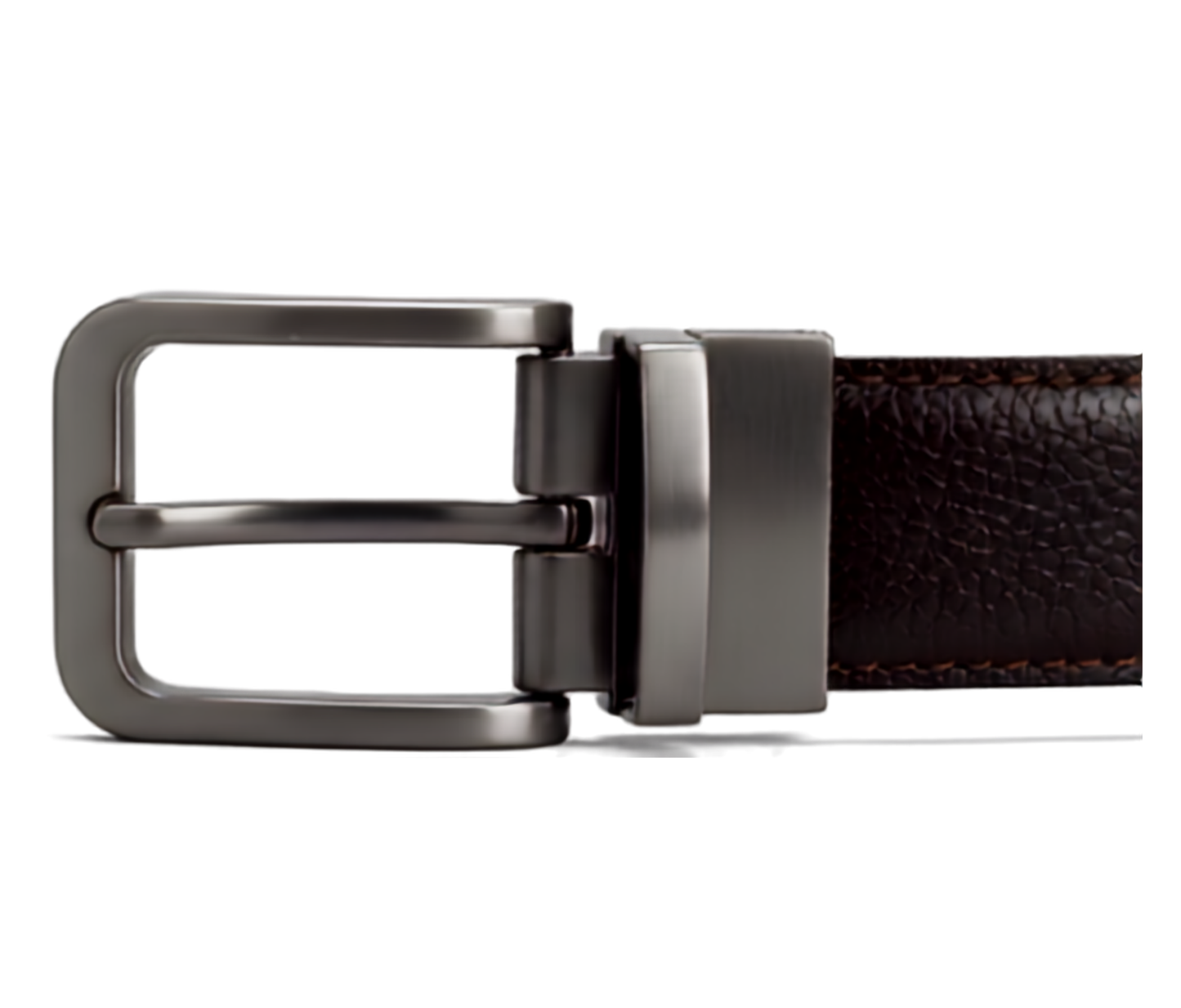 Reversible Coated Leather Belt - Deep Ocean Pebble, Brown/Black