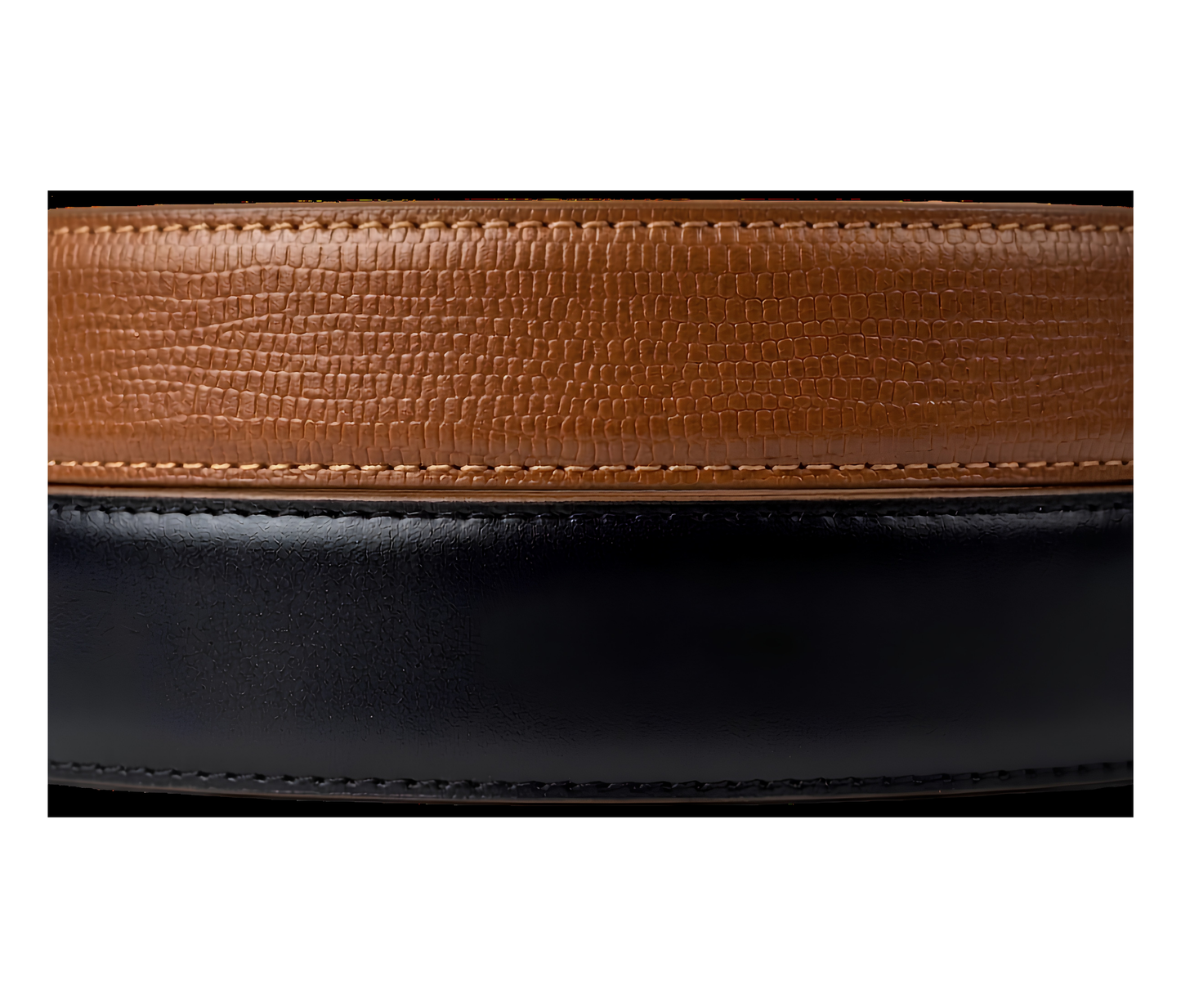 Men's Coated Leather Reversible Belt - Lizard Print, Tan/Black
