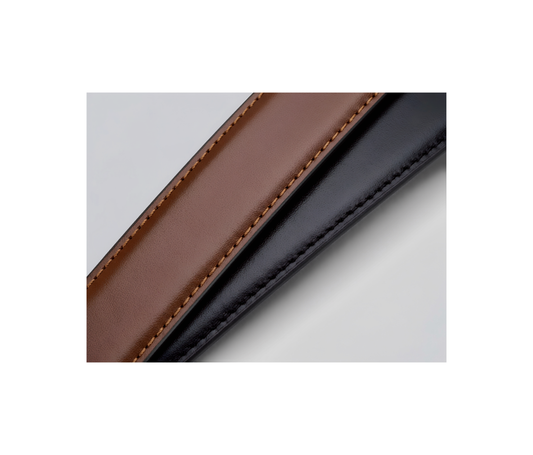 Men's Coated Leather Reversible Belt - Tan/Black
