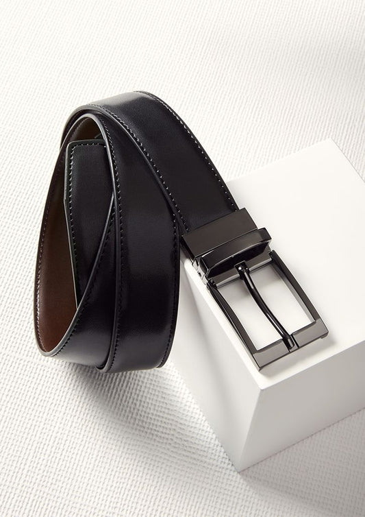 Classic Black Leather Belt | Genuine Leather | Hashmeers Pakistan
