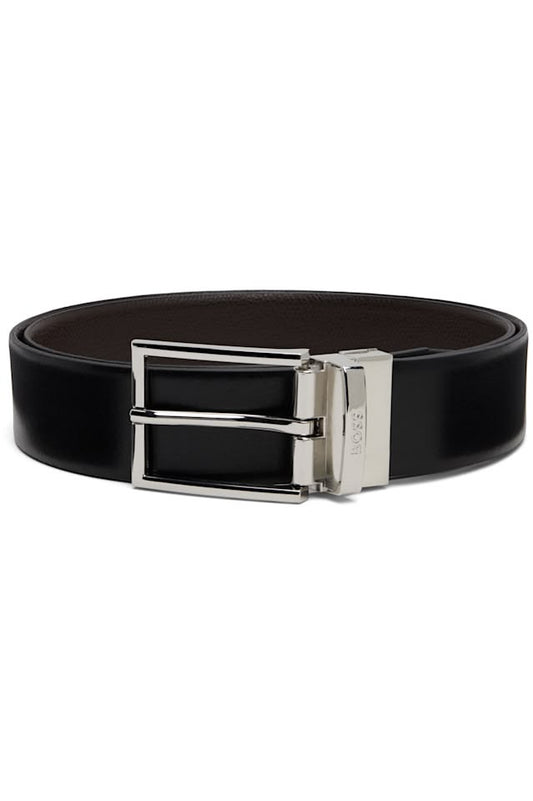 Reversible Black & Tan Leather Belt | Rotating Buckle | Hashmeers Pakistan
