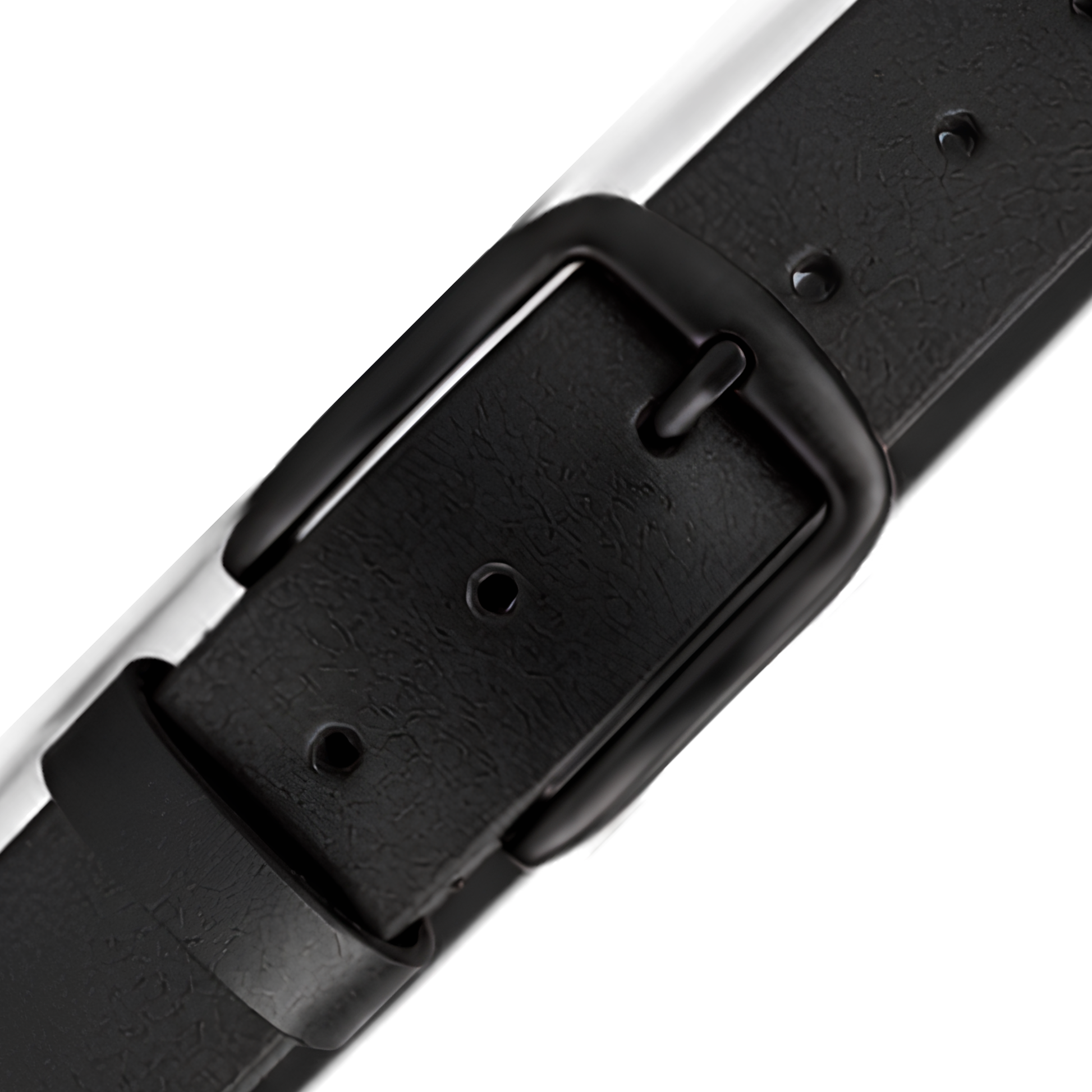 Buckle detail of Hashmeers black aniline buffalo leather belt